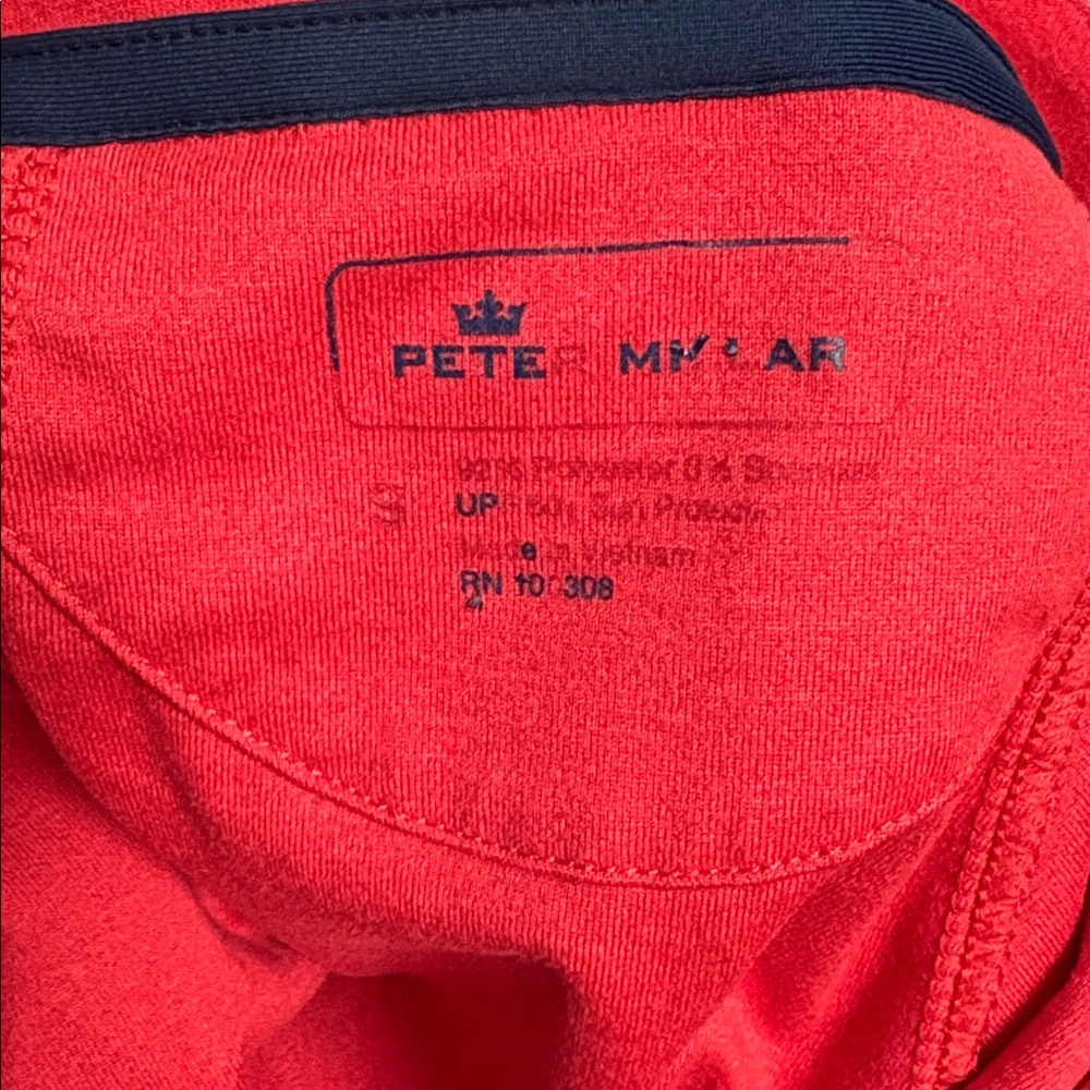 Peter Millar Quarter Zip Pullover Red And Navy Sm… - image 6